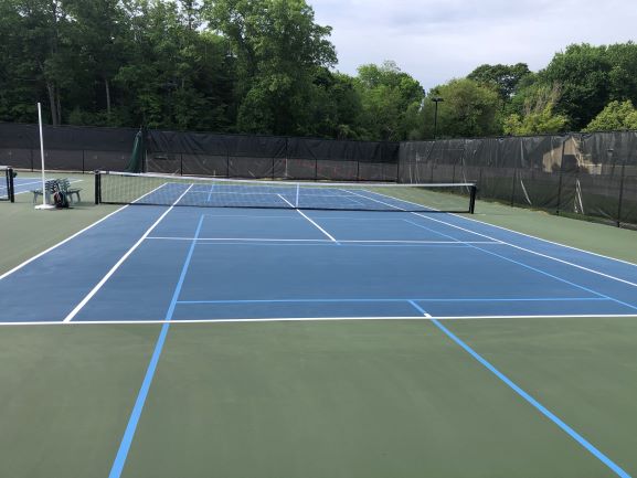 Asphalt tennis court